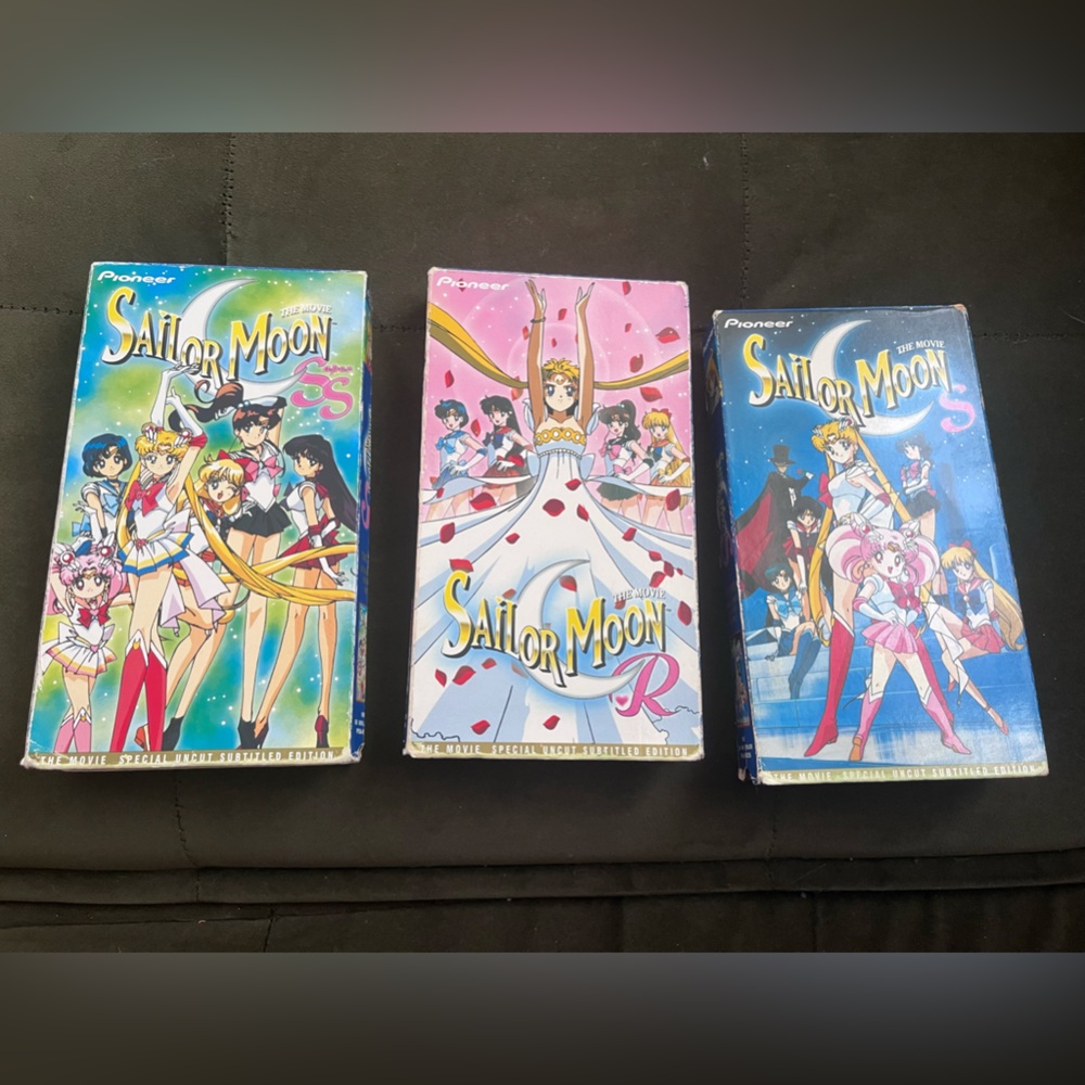 PIONEER Sailor Moon VHS Set — Pink, Blue, Green Covers